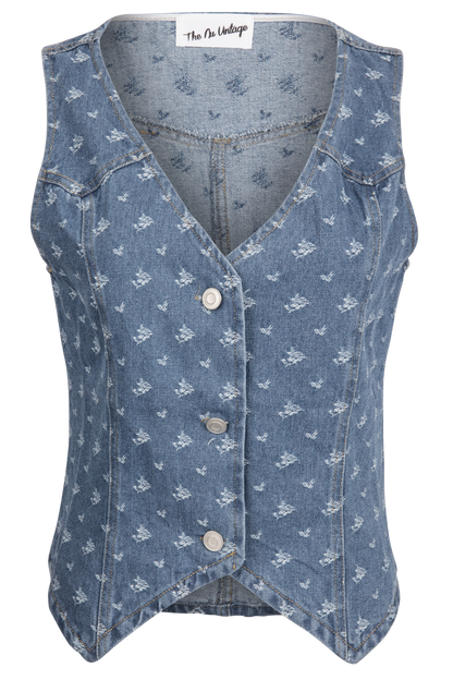Nu Vintage Soleil Ditsy Denim Vest