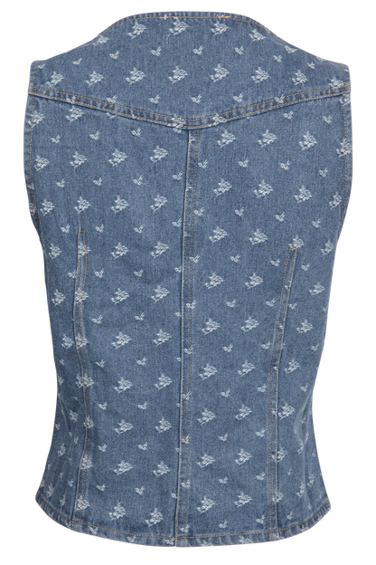 Nu Vintage Soleil Ditsy Denim Vest