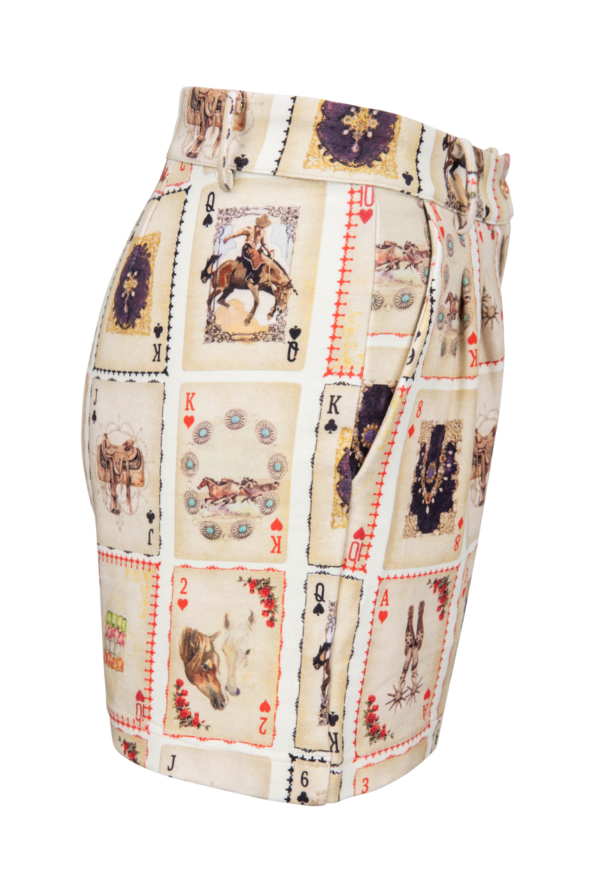 Western Cards Printed Shorts