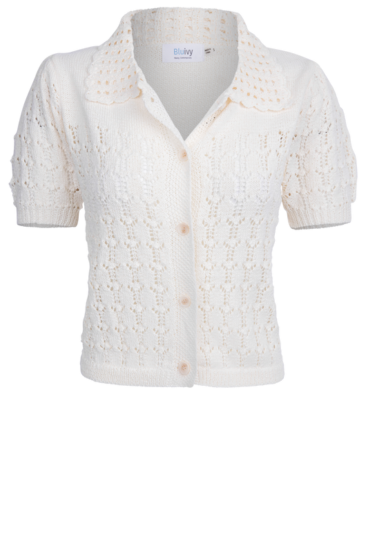 Bluivy Pointelle Knit Cardigan Top