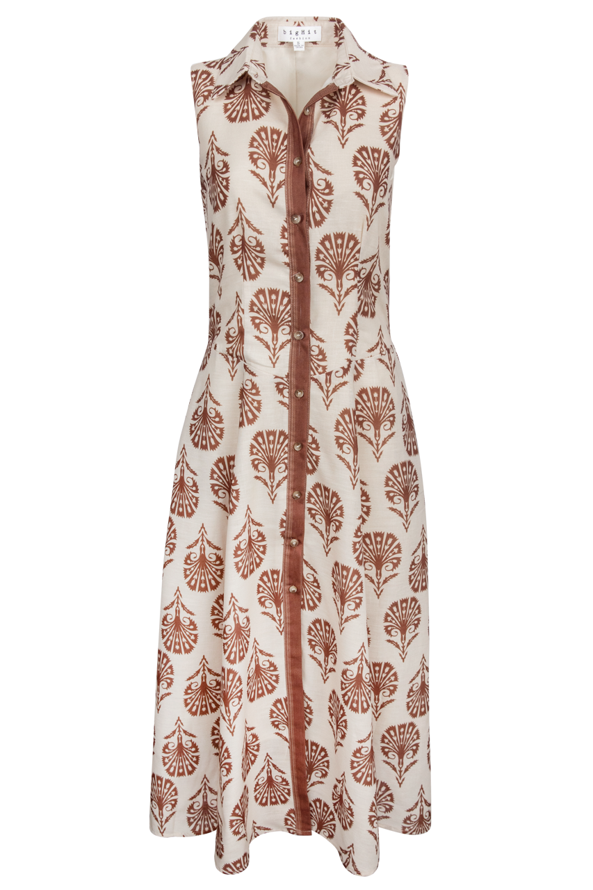 Peace Love Line Printed Midi Dress