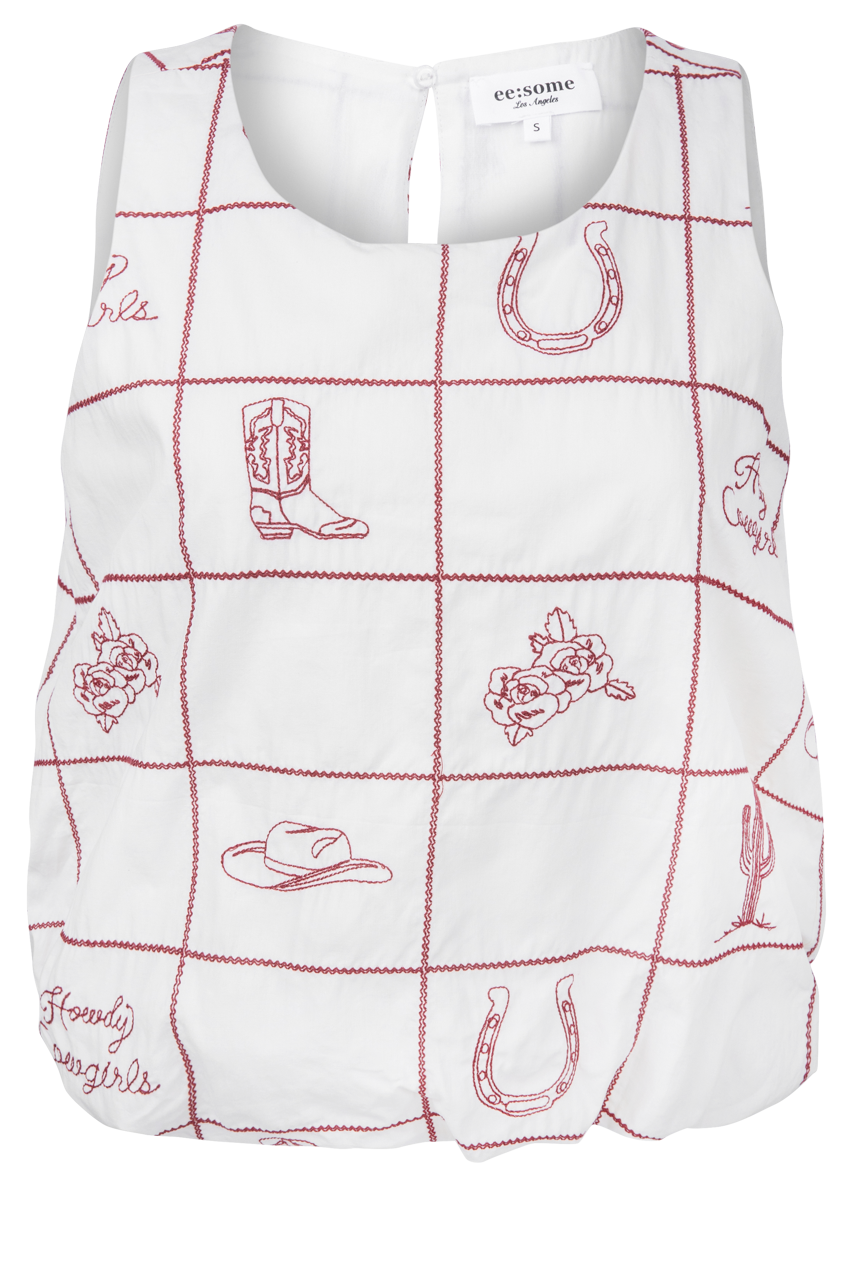 Peace Love Line Western Crop Top