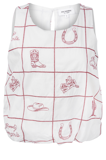 Peace Love Line Western Crop Top