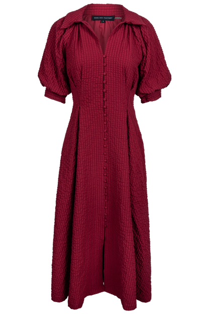 English Factory Burgundy Shirt Dress