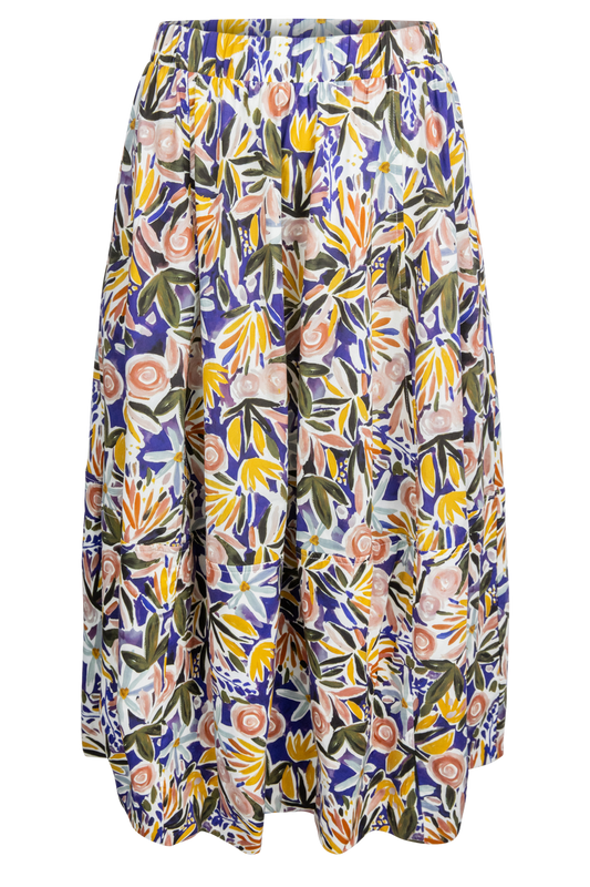 Pinch Multi Floral A-Line Skirt
