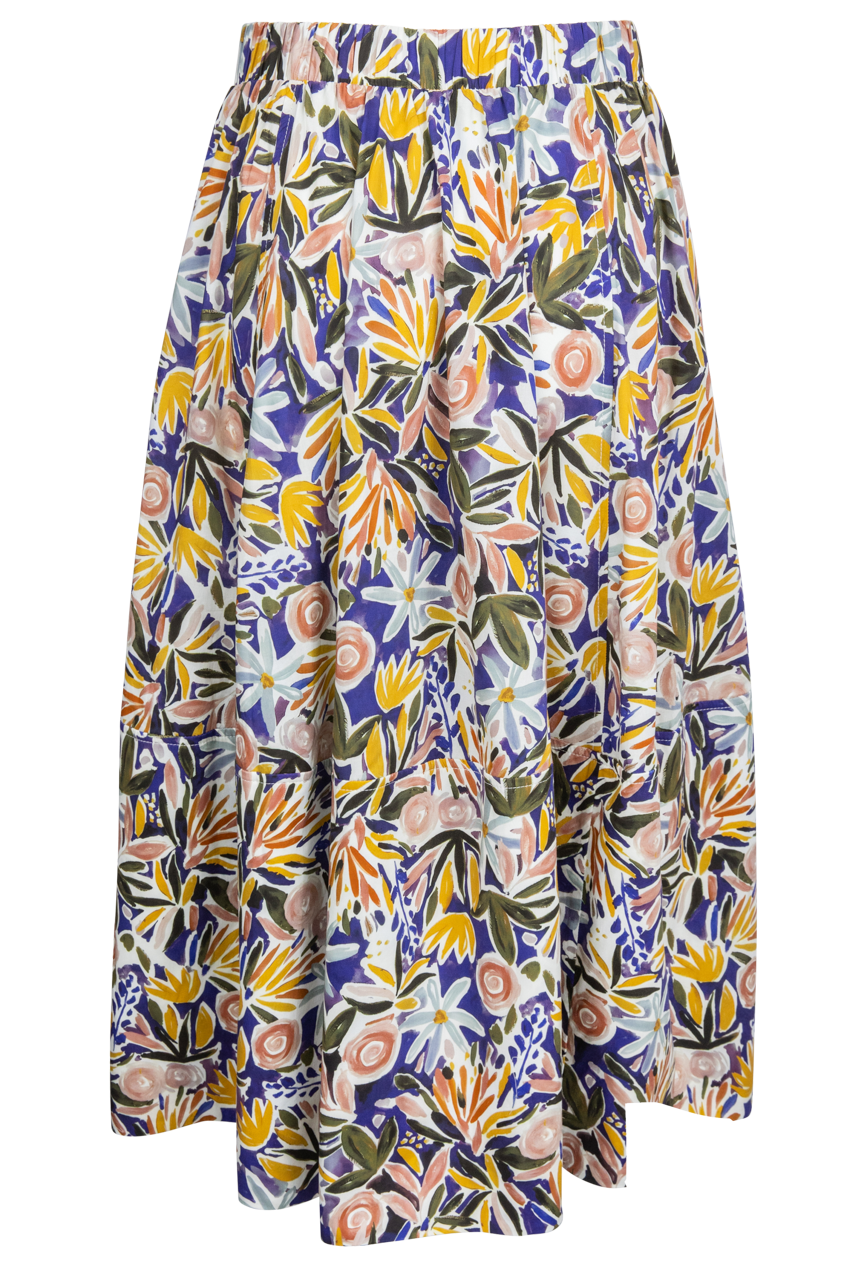 Pinch Multi Floral A-Line Skirt
