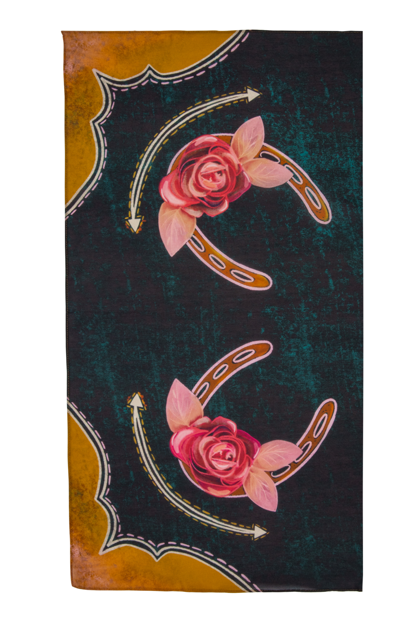 Rodeo Rose Western Silk Scarf