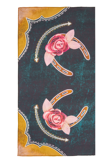 Rodeo Rose Western Silk Scarf
