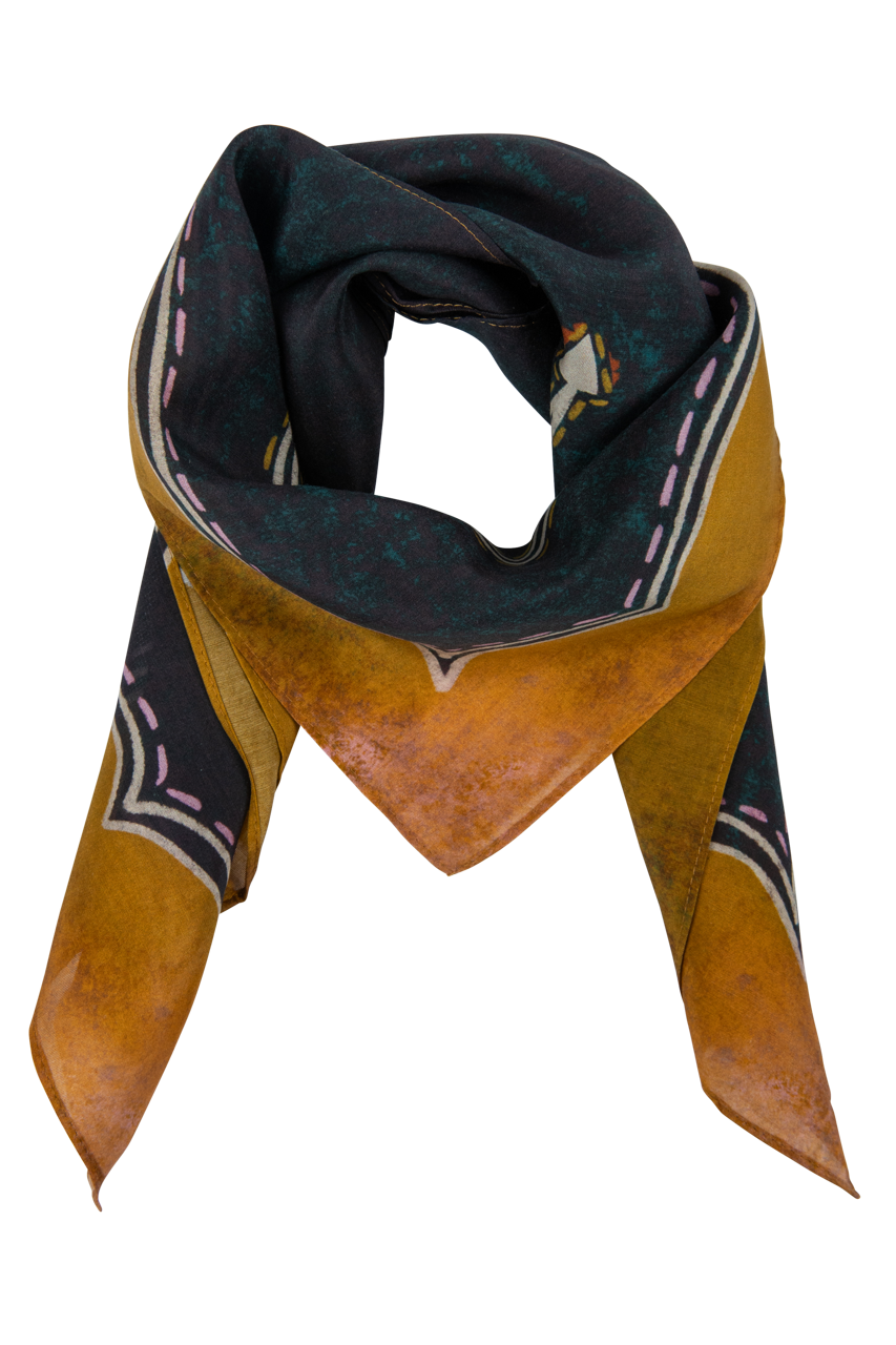 Rodeo Rose Western Silk Scarf