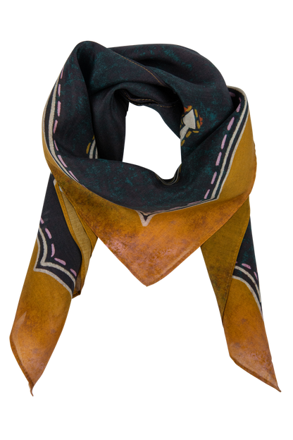 Rodeo Rose Western Silk Scarf
