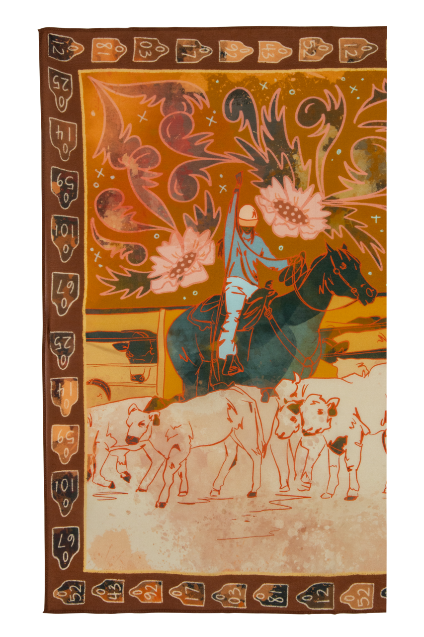 Round Up Cowgirl Silk Scarf