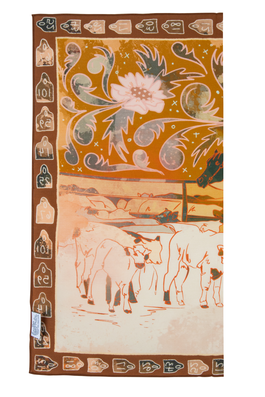 Round Up Cowgirl Silk Scarf