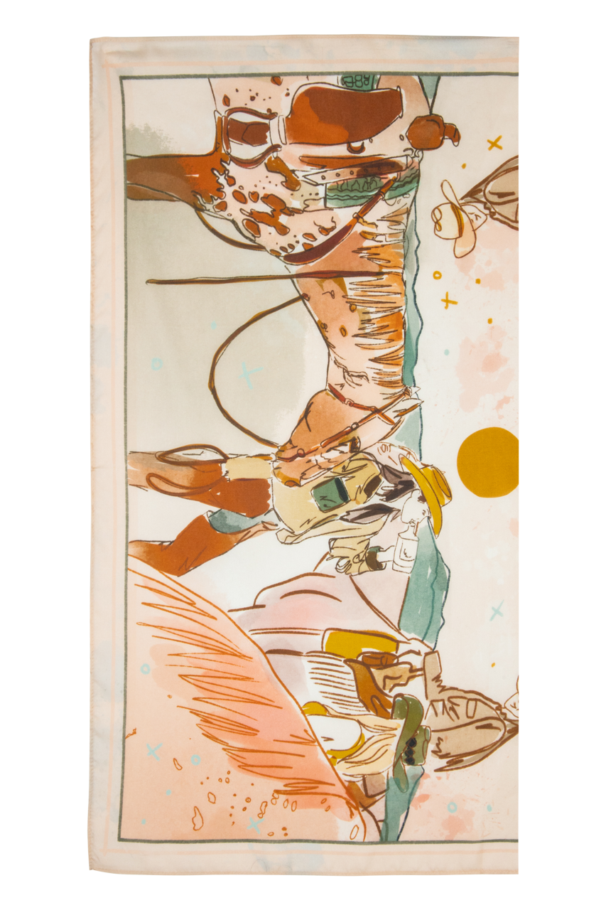 Desert Sun Cowgirl Silk Scarf