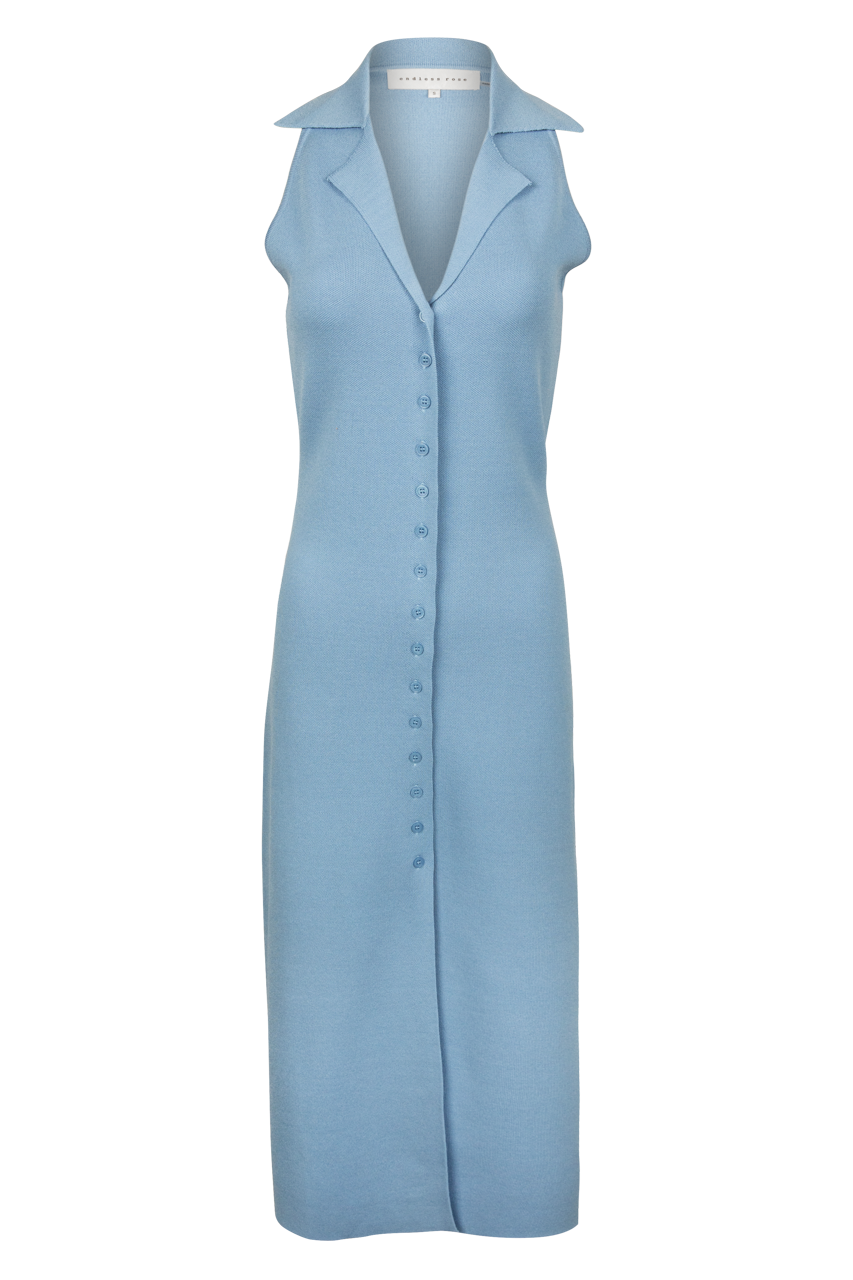Endless Rose Knit Collared Midi Dress