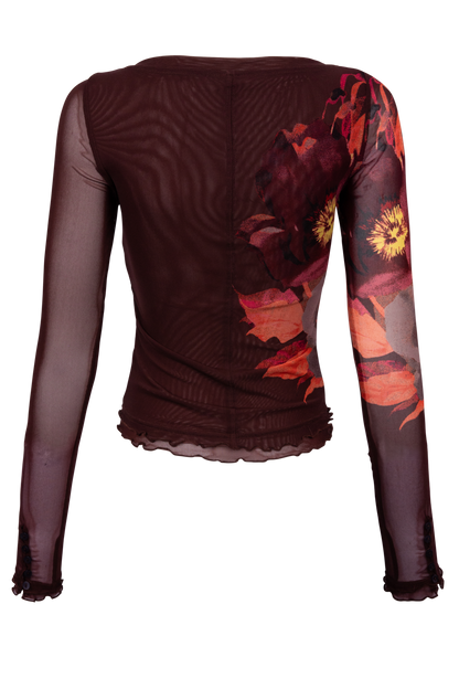 Free People Lilly Floral Long Sleeve Top