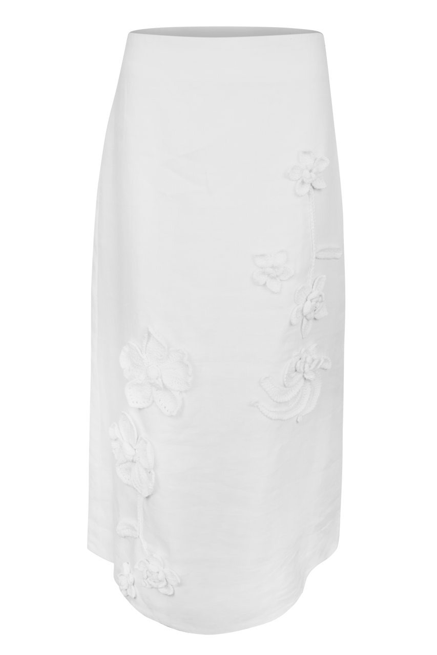 Endless Rose Crochet Flower Midi Skirt