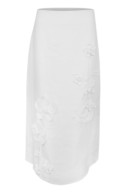 Endless Rose Crochet Flower Midi Skirt