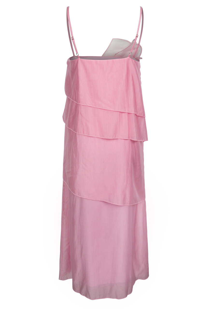 3D Floral Applique Tiered Maxi Dress