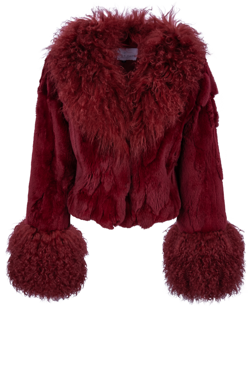 Pinto Ranch Fur Bolero Jacket - Burgundy