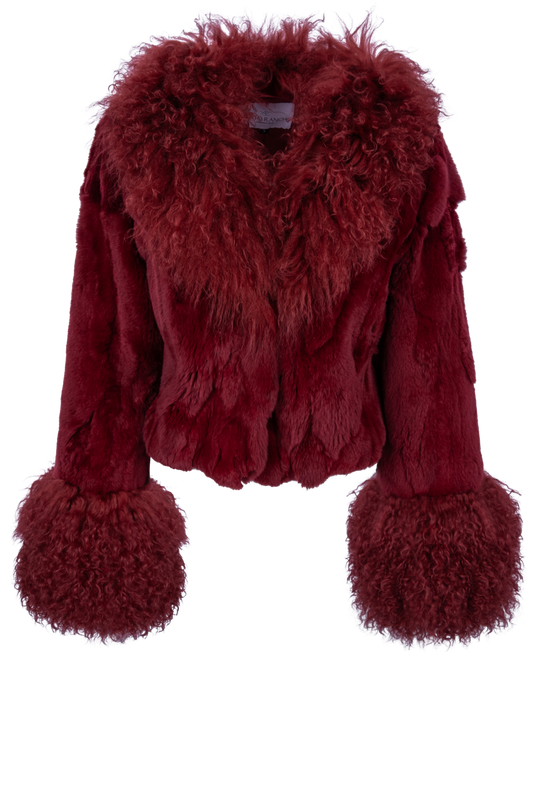 Pinto Ranch Fur Bolero Jacket - Burgundy
