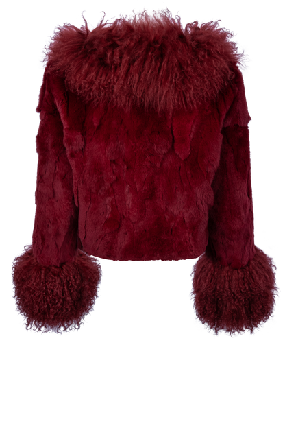 Pinto Ranch Fur Bolero Jacket - Burgundy