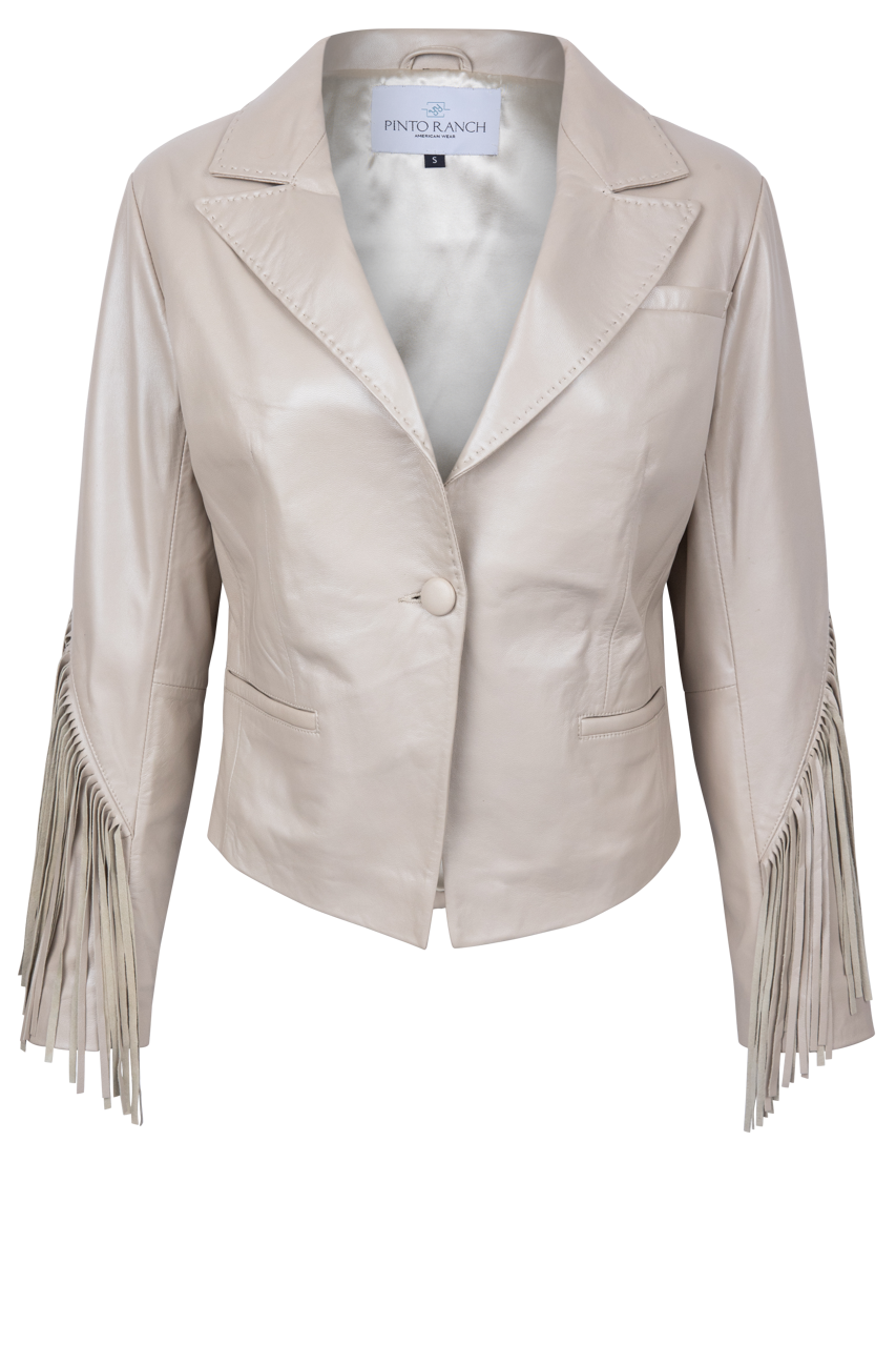 Pinto Ranch Leather Fringe Blazer