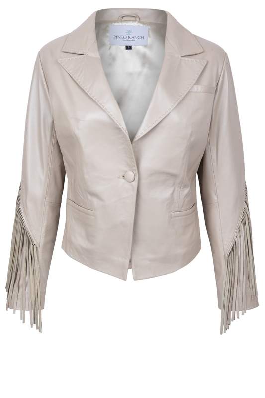 Pinto Ranch Leather Fringe Blazer