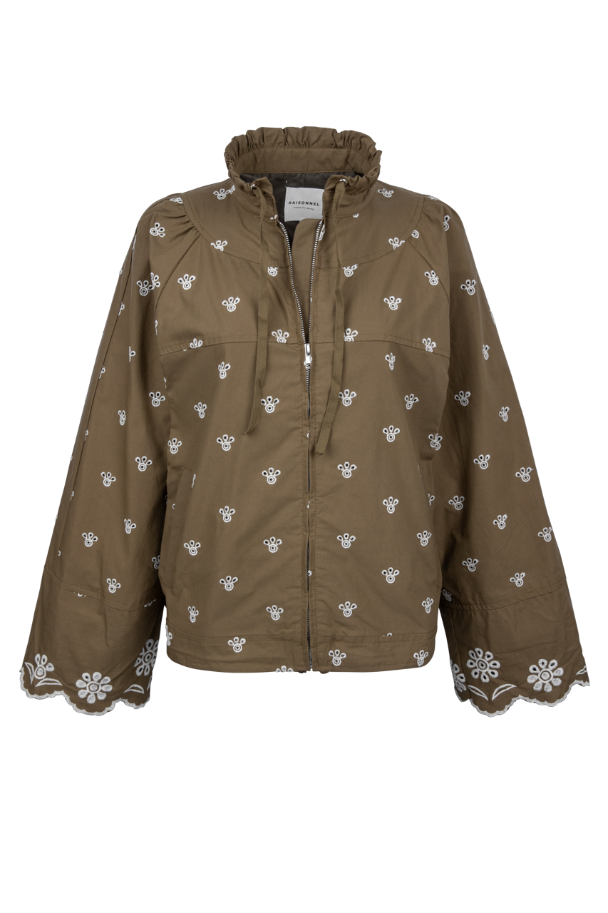 Raisonnel Embroidered Zip-Up Jacket