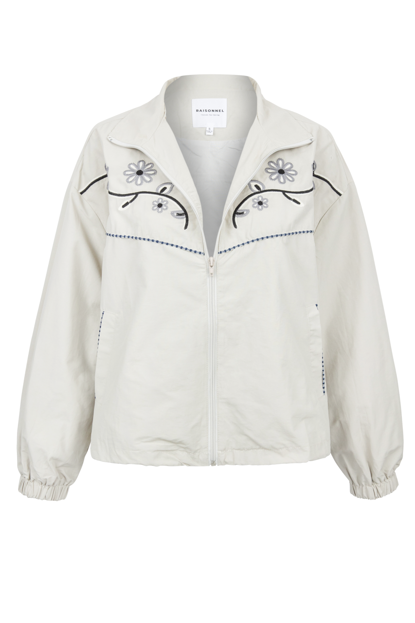 Raisonnel Floral Embroidery Windbreaker Jacket