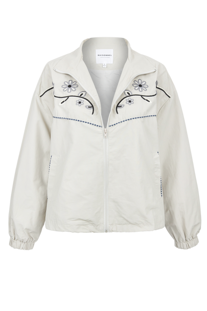 Raisonnel Floral Embroidery Windbreaker Jacket