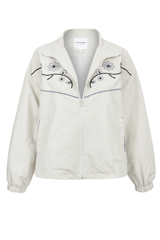Raisonnel Floral Embroidery Windbreaker Jacket