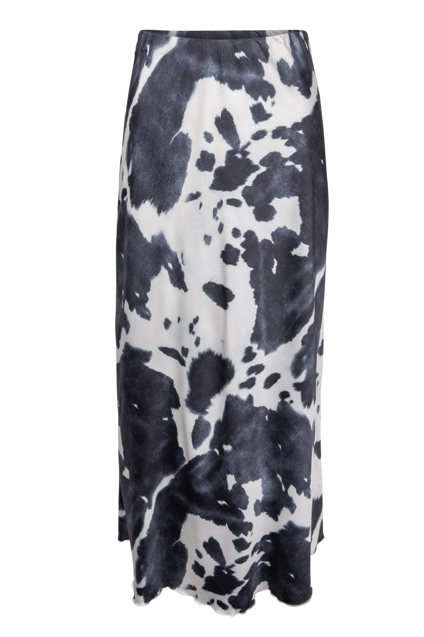 Raisonnel Cow Print Midi Slip Skirt
