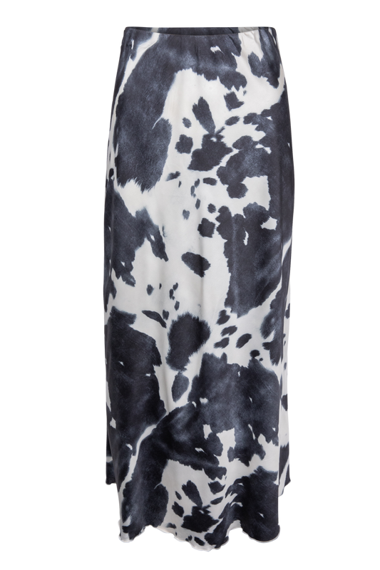 Raisonnel Cow Print Midi Slip Skirt