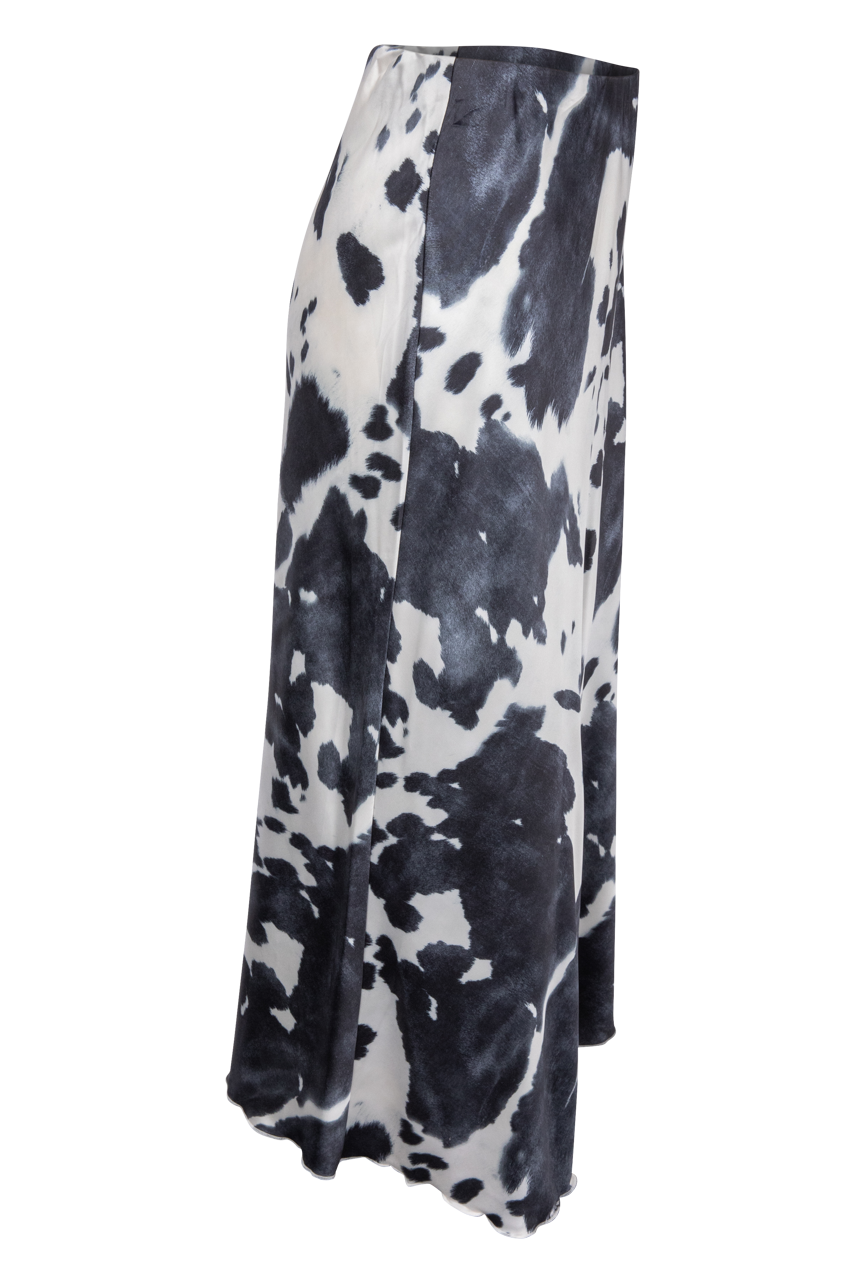 Raisonnel Cow Print Midi Slip Skirt