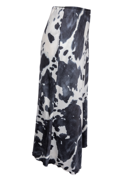 Raisonnel Cow Print Midi Slip Skirt