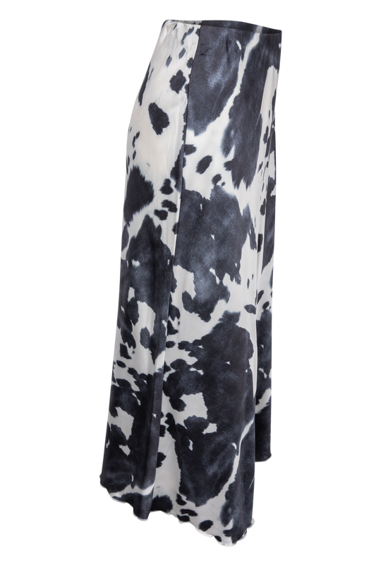 Raisonnel Cow Print Midi Slip Skirt - alternate view
