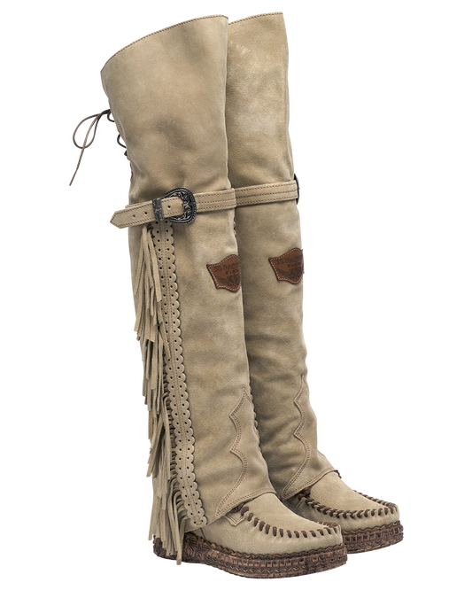 El Vaquero Coleen Silverstone Corda Moccasin Boots