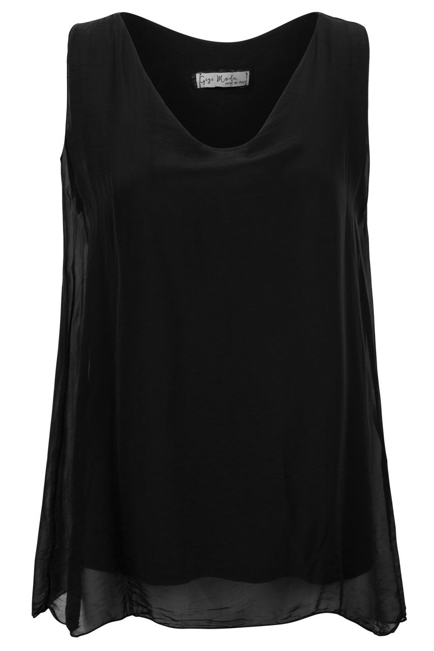 Gigi Sleeveless V-Neck Silk Top