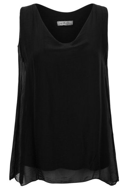 Gigi Sleeveless V-Neck Silk Top