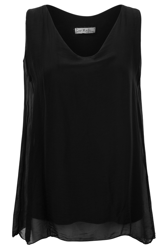 Gigi Sleeveless V-Neck Silk Top