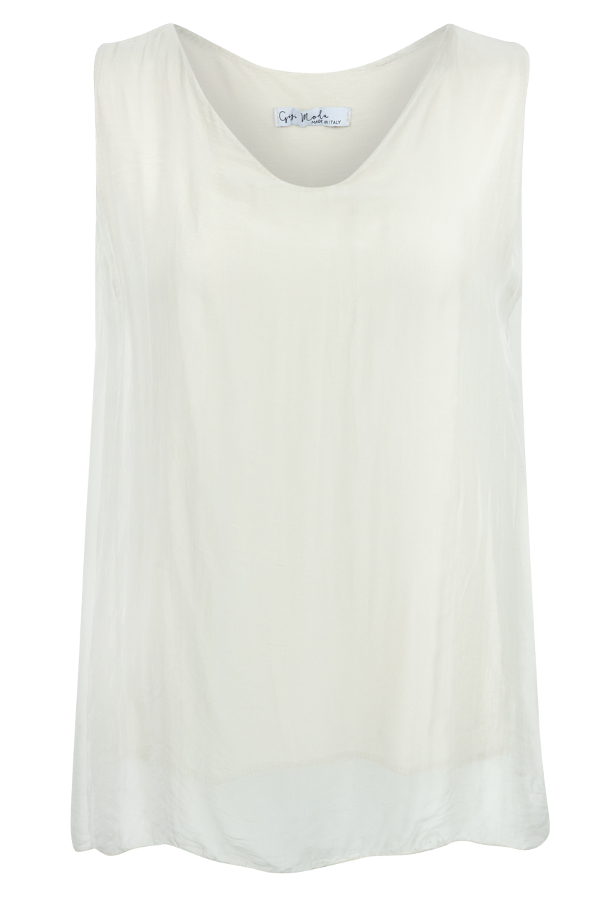 Gigi Sleeveless V-Neck Silk Top