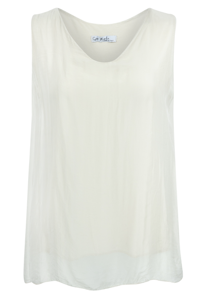 Gigi Sleeveless V-Neck Silk Top