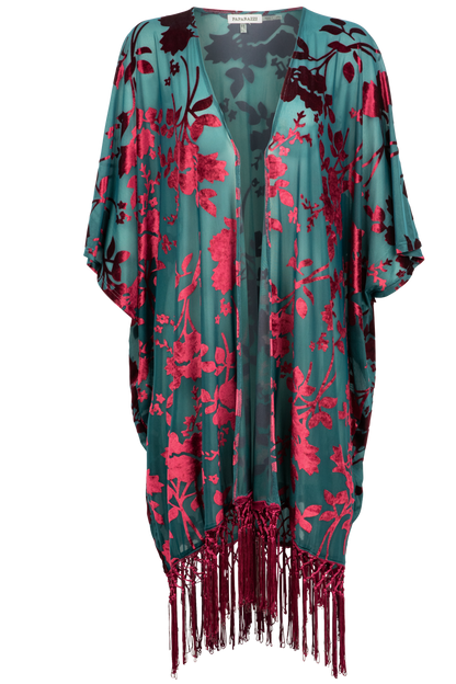 Paparazzi Floral Velvet Kimono