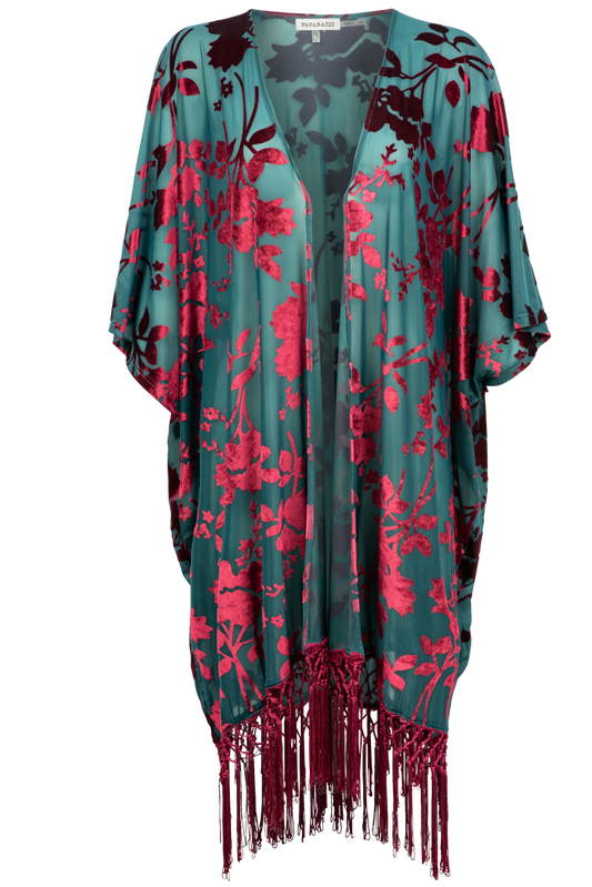 Paparazzi Floral Velvet Kimono