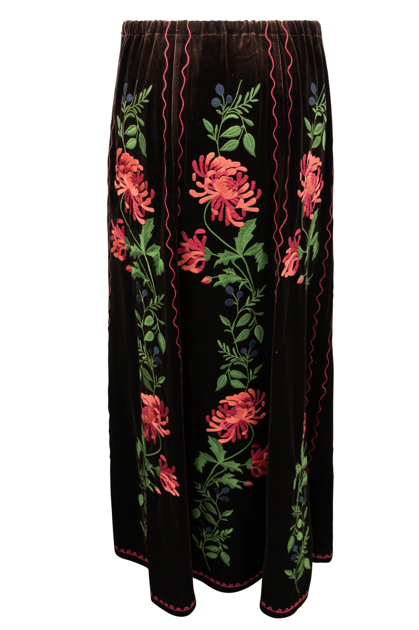 Tasha Polizzi Velvet Floral Skirt