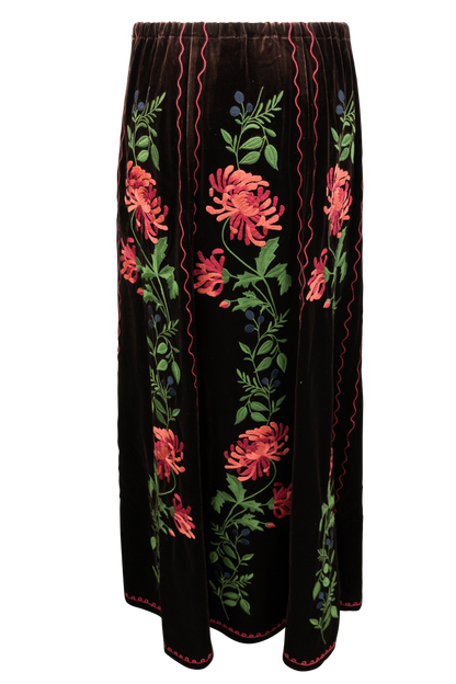 Tasha Polizzi Velvet Floral Skirt