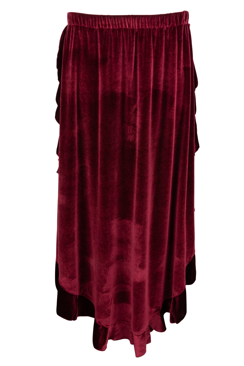 Tasha Polizzi Red Velvet Maxi Skirt