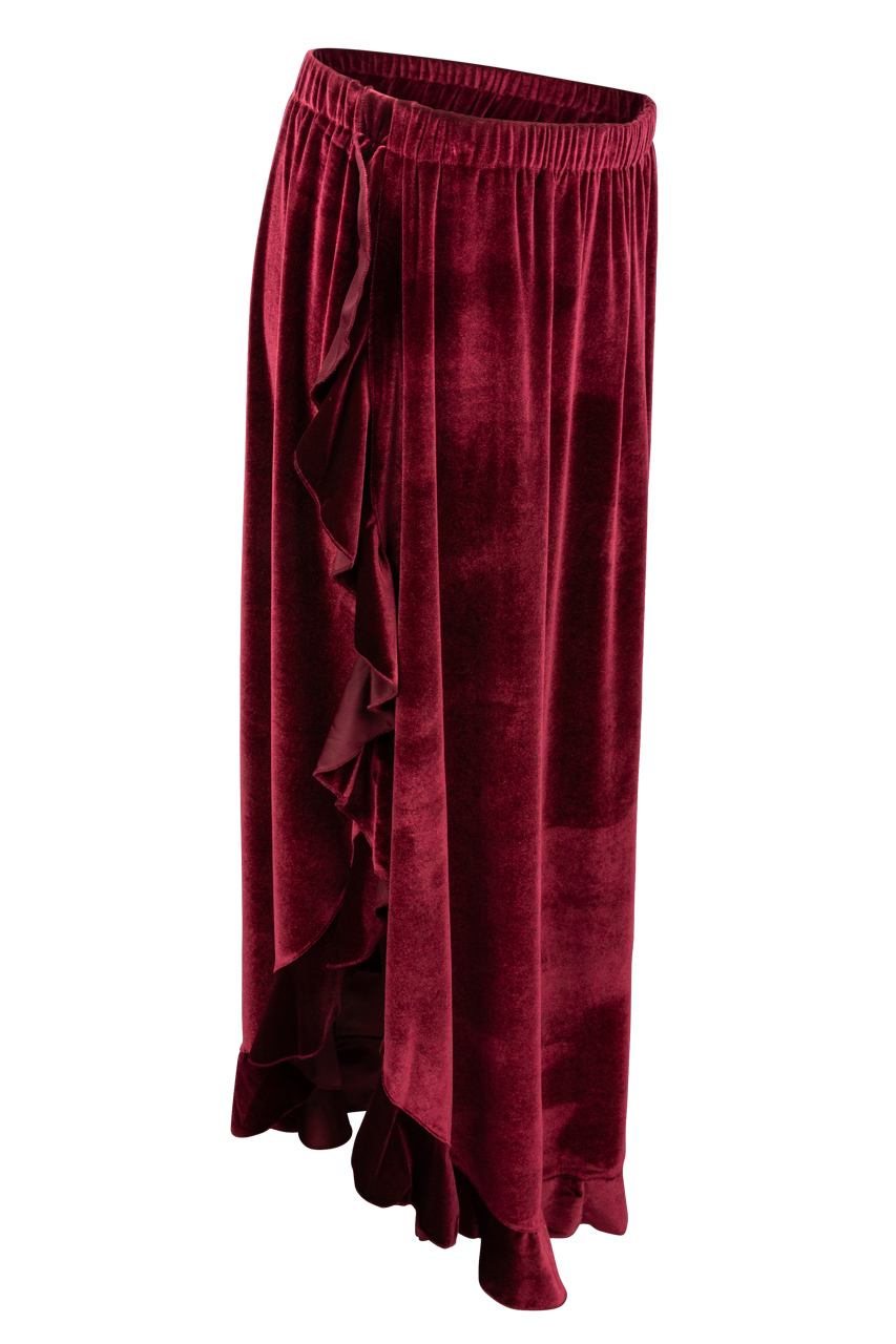 Tasha Polizzi Red Velvet Maxi Skirt