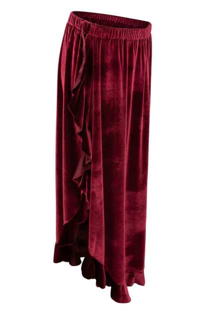 Tasha Polizzi Red Velvet Maxi Skirt