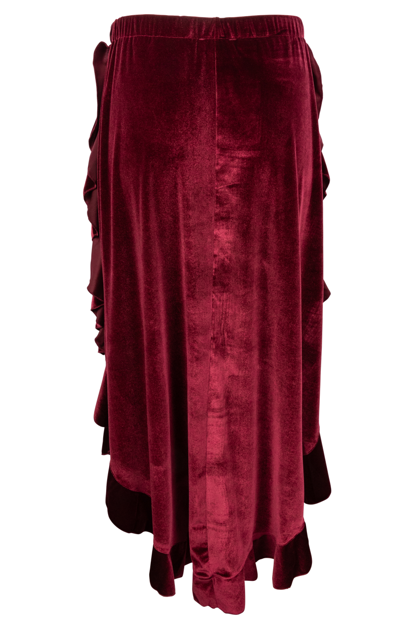 Tasha Polizzi Red Velvet Maxi Skirt